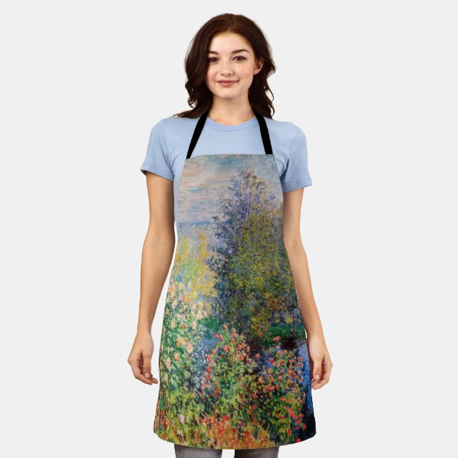 Claude Monet - Ecke des Gartens am Montgeron Schürze (Getragen)