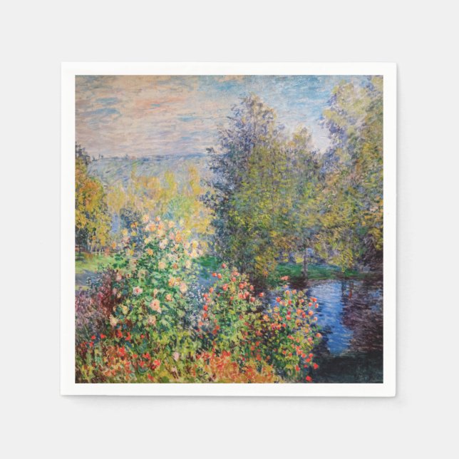 Claude Monet - Ecke des Gartens am Montgeron Serviette (Vorderseite)