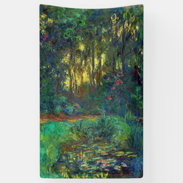 Claude Monet - Ecke eines Teiches mit Wasserlilien Banner (Vertikal)