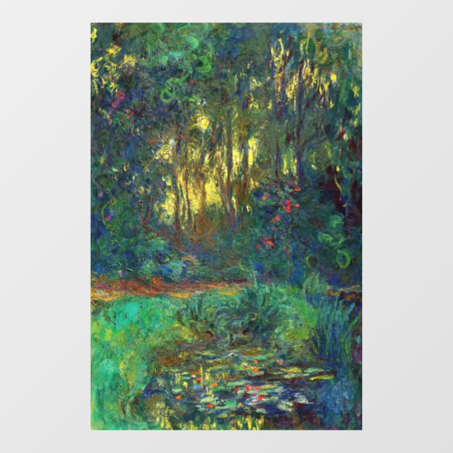 Claude Monet - Ecke eines Teiches mit Wasserlilien Fensteraufkleber (Blatt)
