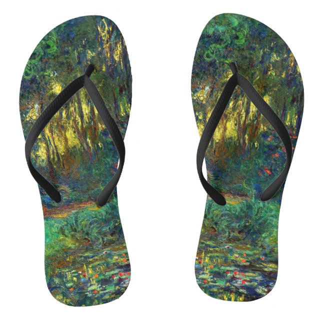 Claude Monet - Ecke eines Teiches mit Wasserlilien Flip Flops (Fußbett)