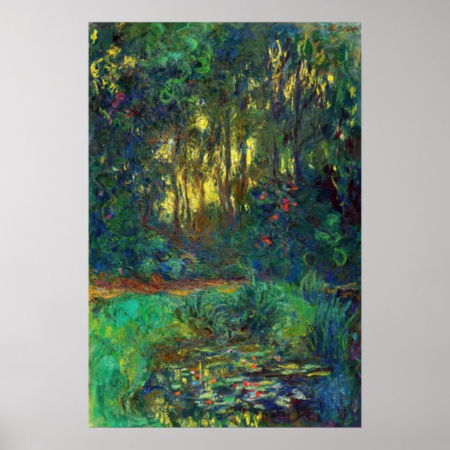 Claude Monet - Ecke eines Teiches mit Wasserlilien Poster (Vorne)