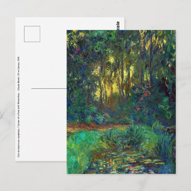 Claude Monet - Ecke eines Teiches mit Wasserlilien Postkarte (Vorne/Hinten)