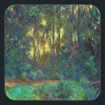 Claude Monet - Ecke eines Teiches mit Wasserlilien Quadratischer Aufkleber<br><div class="desc">Coin du bassin aux nympheas / Corner of a Pond with Wasserlilien - Claude Monet,  Oil on Leinwand,  1918</div>