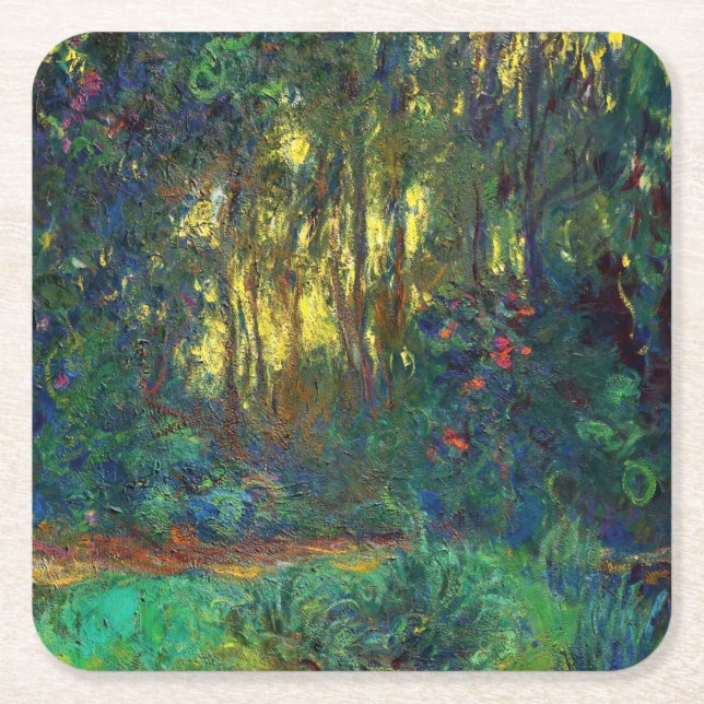 Claude Monet - Ecke eines Teiches mit Wasserlilien Rechteckiger Pappuntersetzer (Vorderseite)