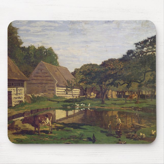 Claude Monet | ein Hof in Normandie Mousepad (Vorne)