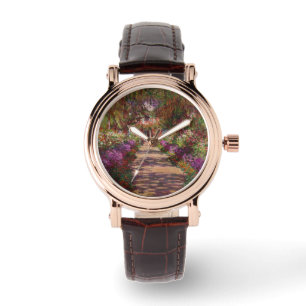 Claude Monet Ein Weg im Monet-Garten Armbanduhr