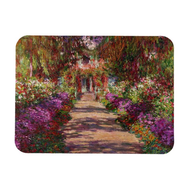 Claude Monet | Ein Weg im Monet-Garten Magnet (Horizontal)
