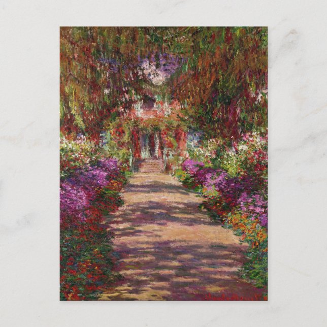 Claude Monet | Ein Weg im Monet-Garten Postkarte (Vorderseite)