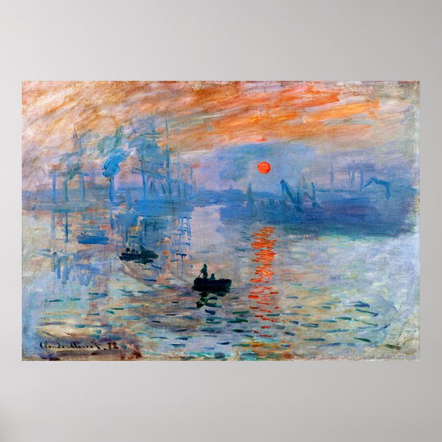 Claude Monet - Eindruck, Sonnenaufgang Poster (Vorne)
