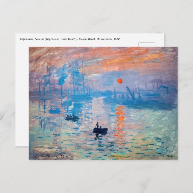 Claude Monet - Eindruck, Sonnenaufgang Postkarte (Vorne/Hinten)