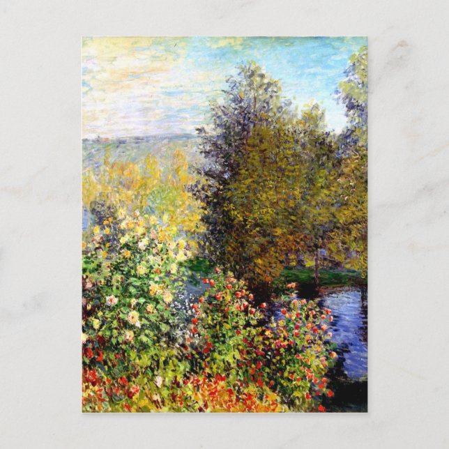Claude Monet Eine Ecke des Gartens Postkarte (Vorderseite)
