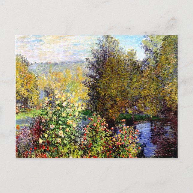 Claude Monet Eine Ecke des Gartens Postkarte (Vorderseite)
