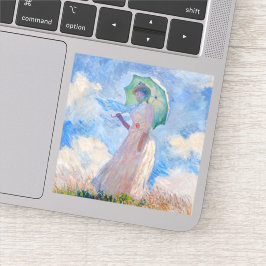Claude Monet - Eine Frau mit einem Parasol gegenüb Aufkleber