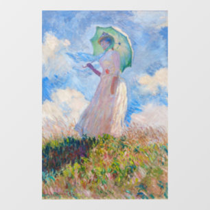 Claude Monet - Eine Frau mit einem Parasol gegenüb Fensteraufkleber