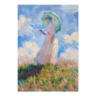 Claude Monet - Eine Frau mit einem Parasol gegenüb Fotodruck