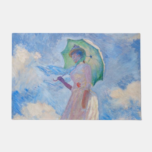 Claude Monet - Eine Frau mit einem Parasol gegenüb Fußmatte (Vorderseite)