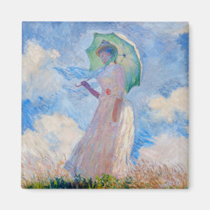 Claude Monet - Eine Frau mit einem Parasol gegenüb Magnet