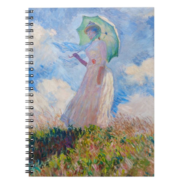 Claude Monet - Eine Frau mit einem Parasol gegenüb Notizblock (Vorderseite)