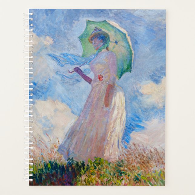 Claude Monet - Eine Frau mit einem Parasol gegenüb Planer (Vorderseite)