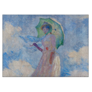 Claude Monet - Eine Frau mit einem Parasol gegenüb Schneidebrett