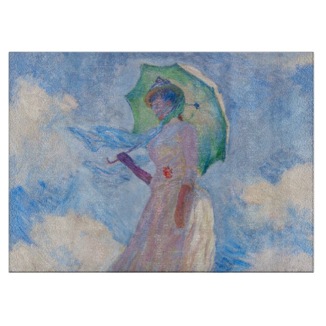 Claude Monet - Eine Frau mit einem Parasol gegenüb Schneidebrett (Vorderseite)