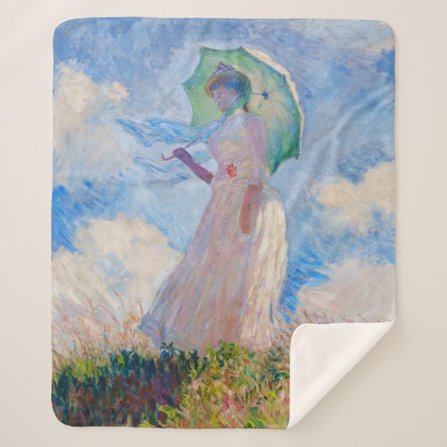 Claude Monet - Eine Frau mit einem Parasol gegenüb Sherpadecke (Vorderseite)