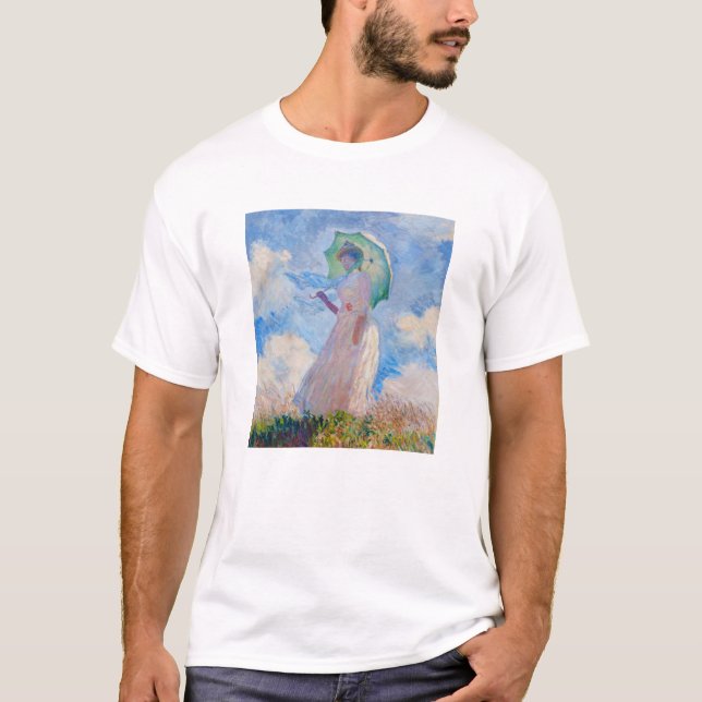 Claude Monet - Eine Frau mit einem Parasol gegenüb T-Shirt (Vorderseite)
