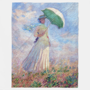 Claude Monet - Eine Frau mit einem Sonnenschirm au Fleecedecke