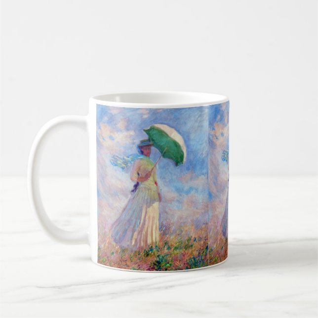 Claude Monet - Eine Frau mit einem Sonnenschirm au Kaffeetasse (Links)