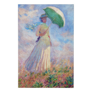 Claude Monet - Eine Frau mit einem Sonnenschirm au Künstlicher Leinwanddruck