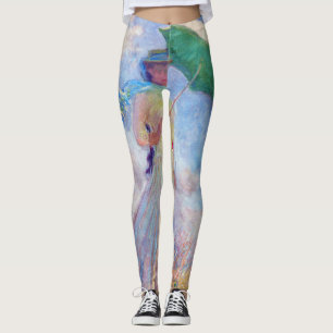 Claude Monet - Eine Frau mit einem Sonnenschirm au Leggings
