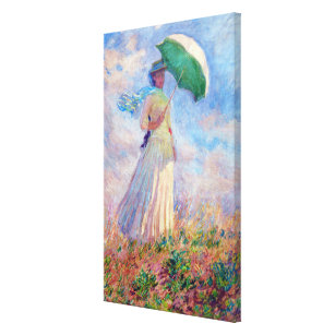 Claude Monet - Eine Frau mit einem Sonnenschirm au Leinwanddruck