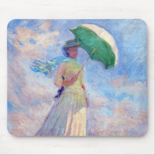 Claude Monet - Eine Frau mit einem Sonnenschirm au Mousepad