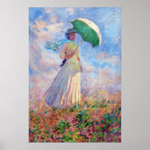Claude Monet - Eine Frau mit einem Sonnenschirm au Poster