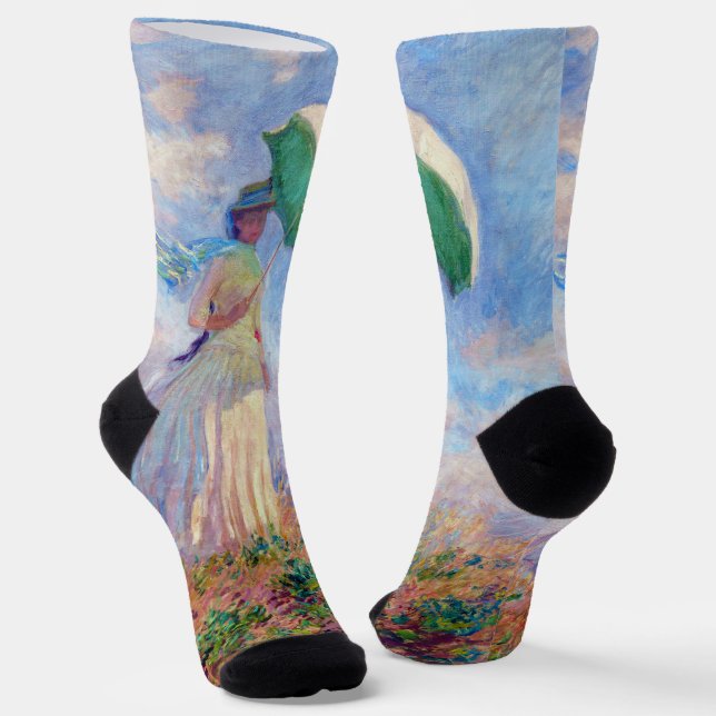 Claude Monet - Eine Frau mit einem Sonnenschirm au Socken (Gewinkelt)
