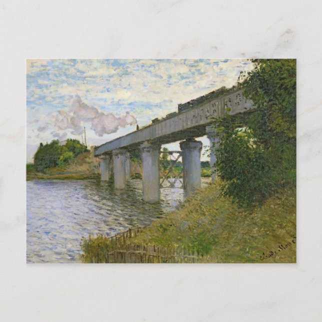 Claude Monet | Eisenbahnbrücke in Argenteuil Postkarte (Vorderseite)
