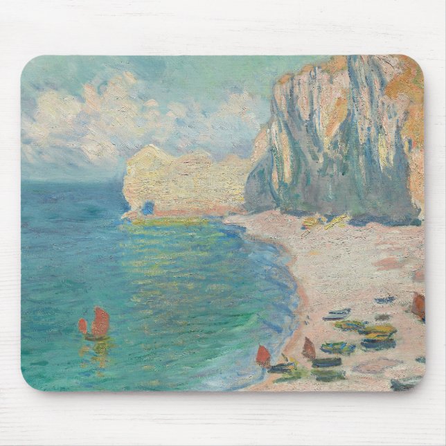 Claude Monet - Etretat - Der Strand und die Falais Mousepad (Vorne)
