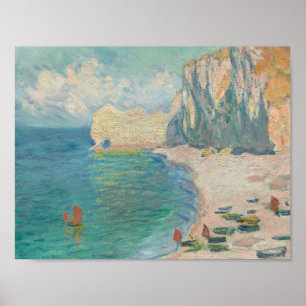 Claude Monet - Etretat - Der Strand und die Falais Poster