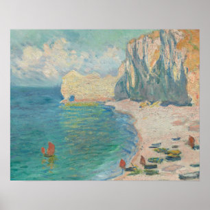 Claude Monet - Etretat - Der Strand und die Falais Poster