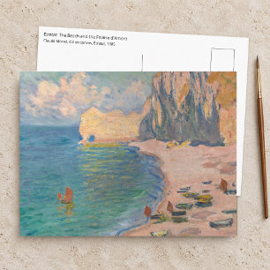 Claude Monet - Etretat: Strand und Falaise d'Amont Postkarte