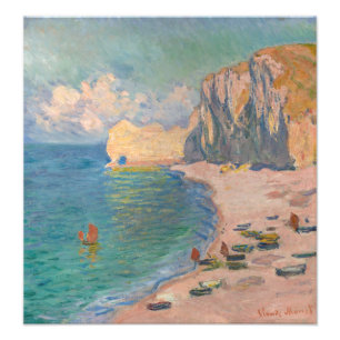 Claude Monet - Etretat: Strand und Falaise d'Betwe Fotodruck