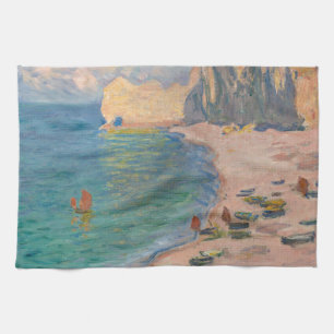 Claude Monet - Etretat: Strand und Falaise d'Betwe Geschirrtuch