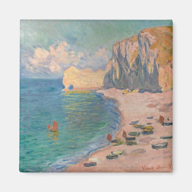 Claude Monet - Etretat: Strand und Falaise d'Betwe Magnet (Vorne)