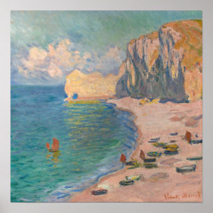 Claude Monet - Etretat: Strand und Falaise d'Betwe Poster