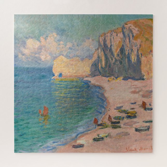 Claude Monet - Etretat: Strand und Falaise d'Betwe Puzzle (Horizontal)