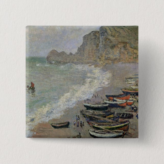 Claude Monet | Etretat, Strand und Porte d'Amont Button (Vorderseite)
