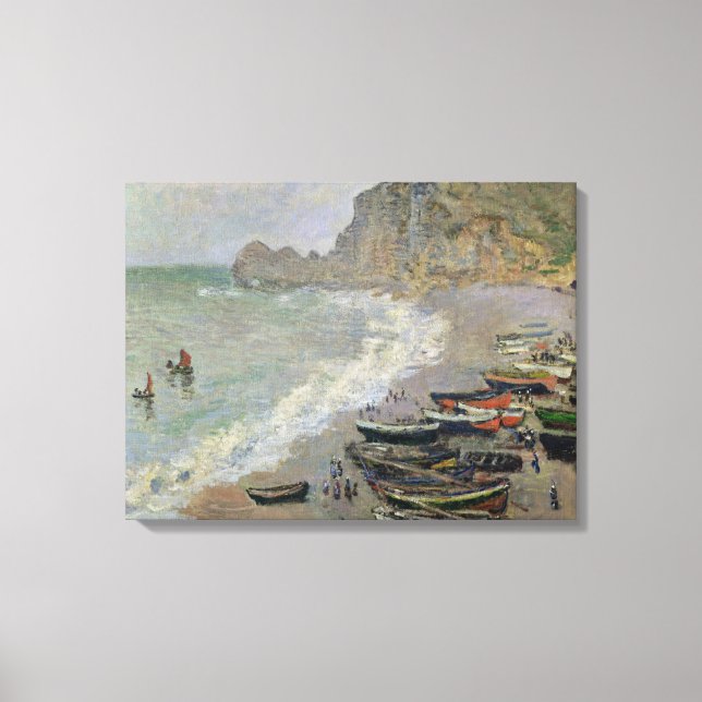 Claude Monet | Etretat, Strand und Porte d'Amont Leinwanddruck (Vorderseite)