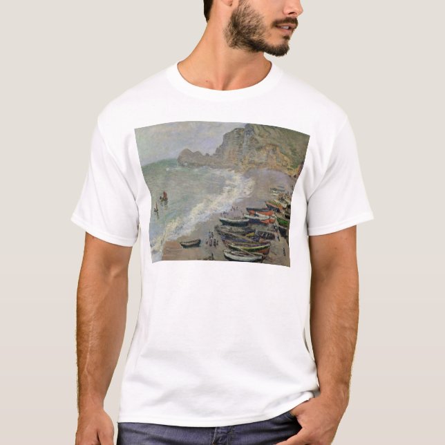Claude Monet | Etretat, Strand und Porte d'Amont T-Shirt (Vorderseite)