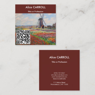 Claude Monet - Feld der Tulipen, Holland - QR-Code Quadratische Visitenkarte